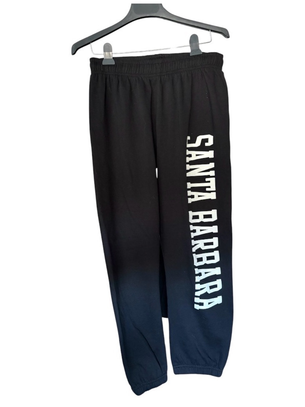 MV Sport Black Sweatpants with White "Santa Barbara" Side Logo